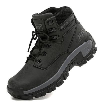 Men's Leather Boots - Breathable Ankle Combat Boots | Non-Slip Outdoor Hiking Footwear