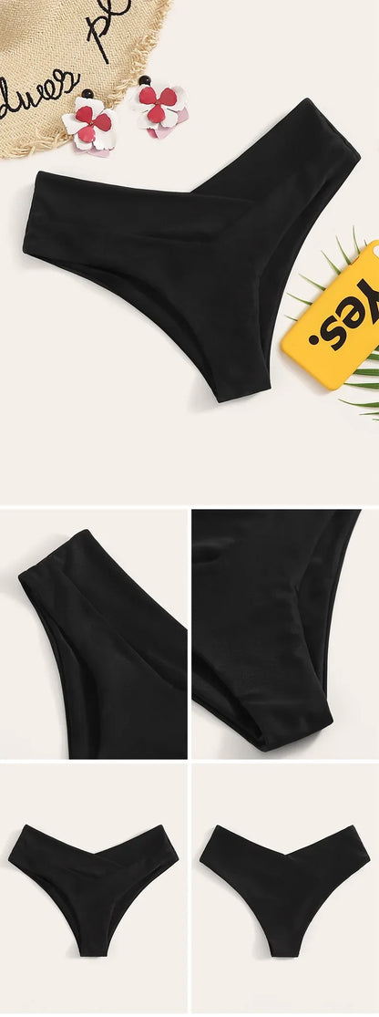 Newest Sexy Swimwear Women Briefs Bikini Bottom Brazilian Thong Swimsuit Classic Cut Bottoms Biquini Swim Short Ladies Swimsuit