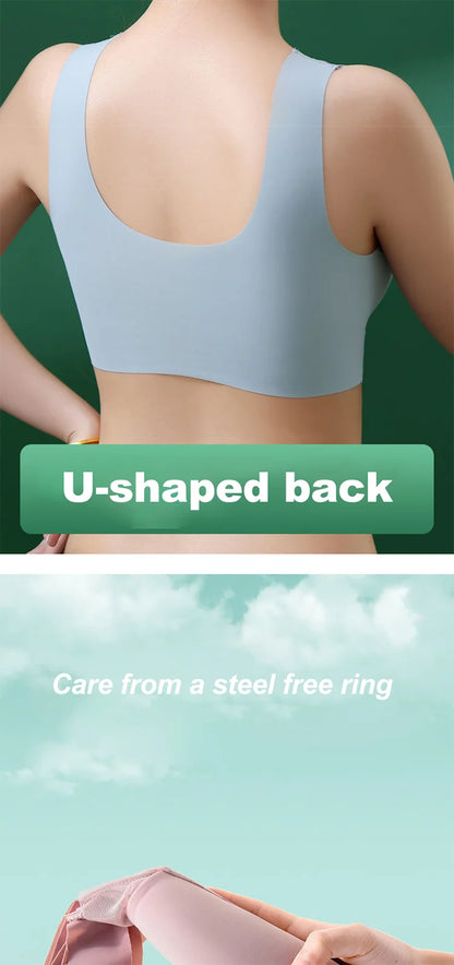 1pcs Women Bras Plus Size Seamless Bra Bralette Backless Ladys Mesh Brassiere Vests Female's Sport Anti-sagging Underwears L-6XL