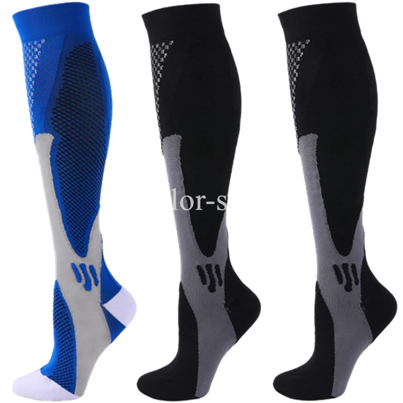 Compression Sports Socks - 3 Pairs Anti Slip Knee High Socks for Football & Basketball