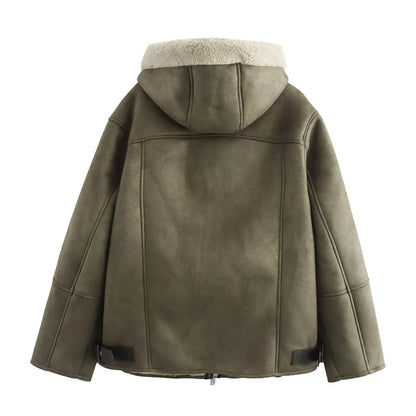 Hooded Winter Jacket – Women's Padded Coat With Zip Up Fleece Outerwear