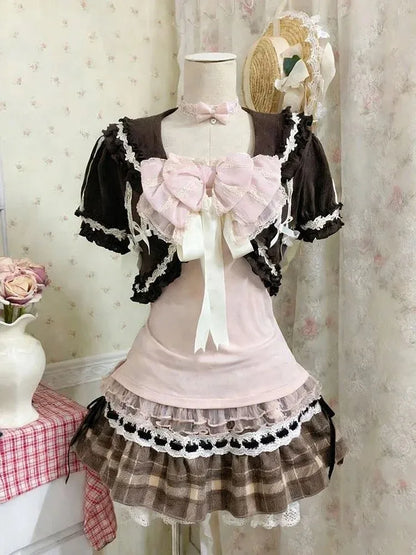 Gothic Retro Sweet Bud Mini Dress Women Harajuku Y2k Strap Dress Y2K Aesthetic Club Party Fashion Outfits