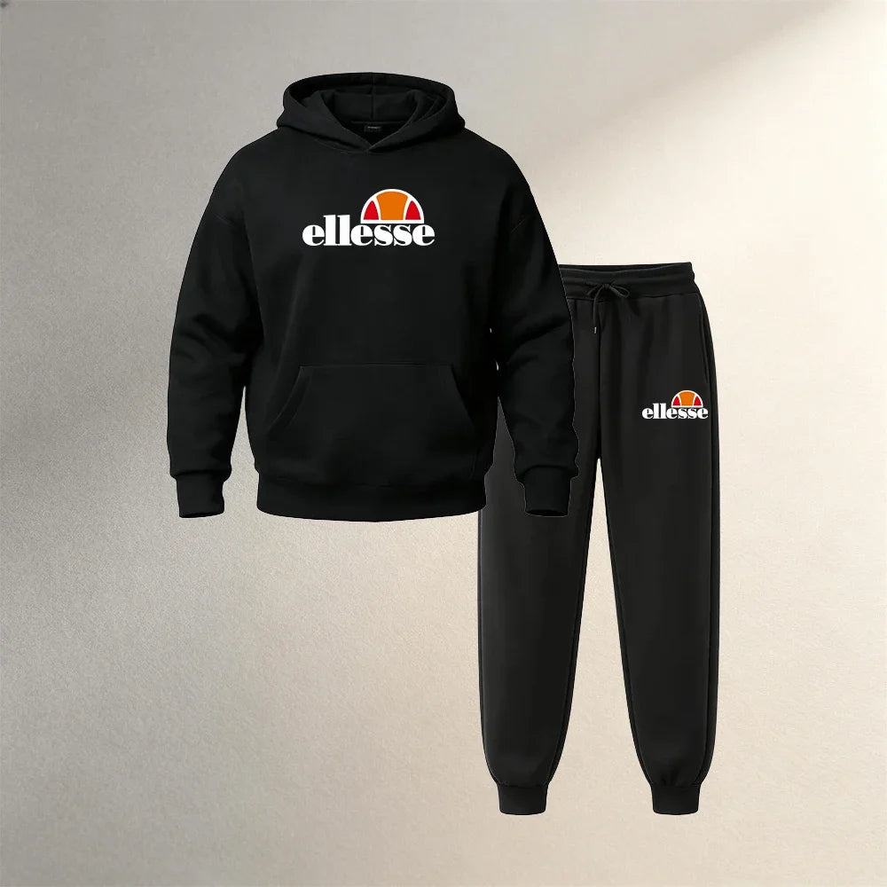 Men's Clothing Hoodies Sets 2 Pcs Autumn Winter Sport Casual Pullover Sweatshirts Tracksuit Fashion Warm Hoodie + Jogging Pants