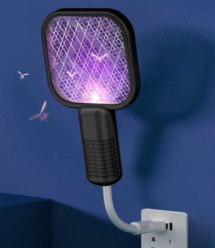 Electric Mosquito Swatter UV Light Bug Zapper Rechargeable Fly Killer Insect Racket Portable Outdoor Pest Control For Camping
