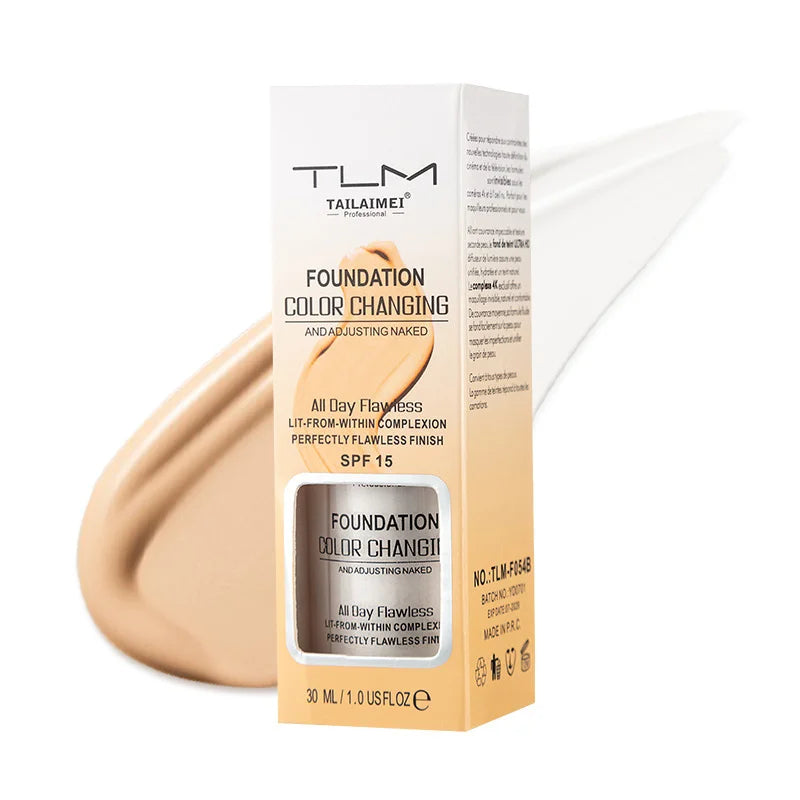 Warm Change liquid foundation sunscreen lasting oil control easy to apply makeup waterproof portable