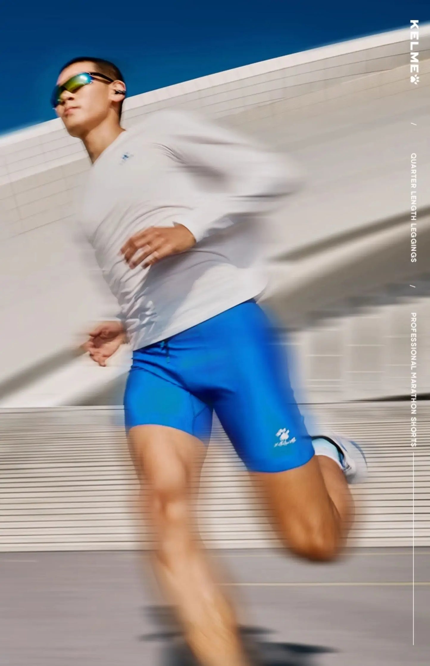 Kelme Men's Speed Dry Running Tight Shorts Professional Training Marathon Waist Pack Shorts Outdoor Sports Shorts