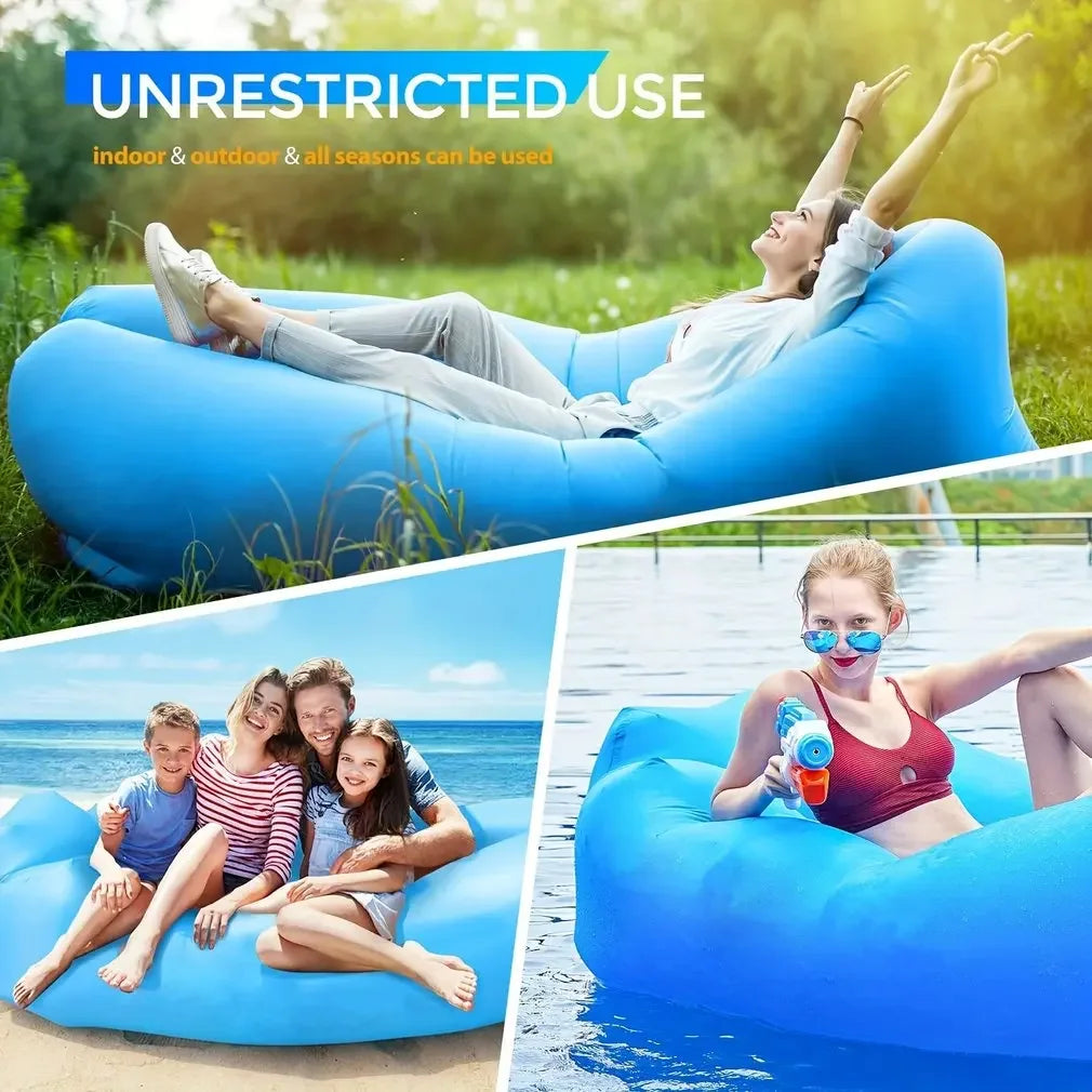 Portable Folding Inflatable Lazy Sofa Outdoor Camping Inflatable Lounger Sofa Furniture