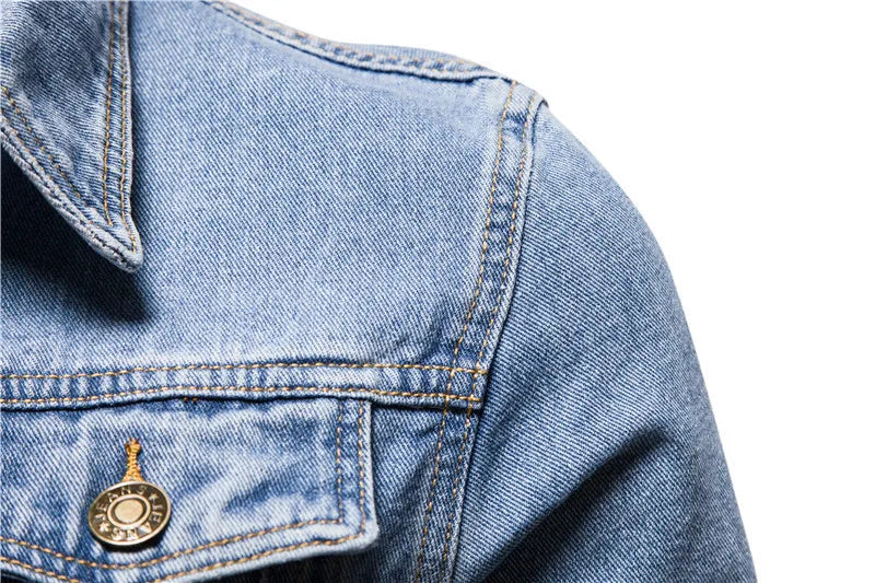 Men's Denim Jacket Trend Retro Fashion Casual Jacket Suitable Young Blue Black Youth Workwear Locomotive Spring Autumn Winter