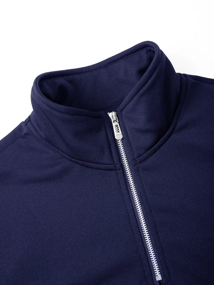 Spring Autumn Men's Half Zipper Sweatshirts Solid Color Turtleneck Pullover Sweaters Men Outdoor Long Sleeve Top Streetwear