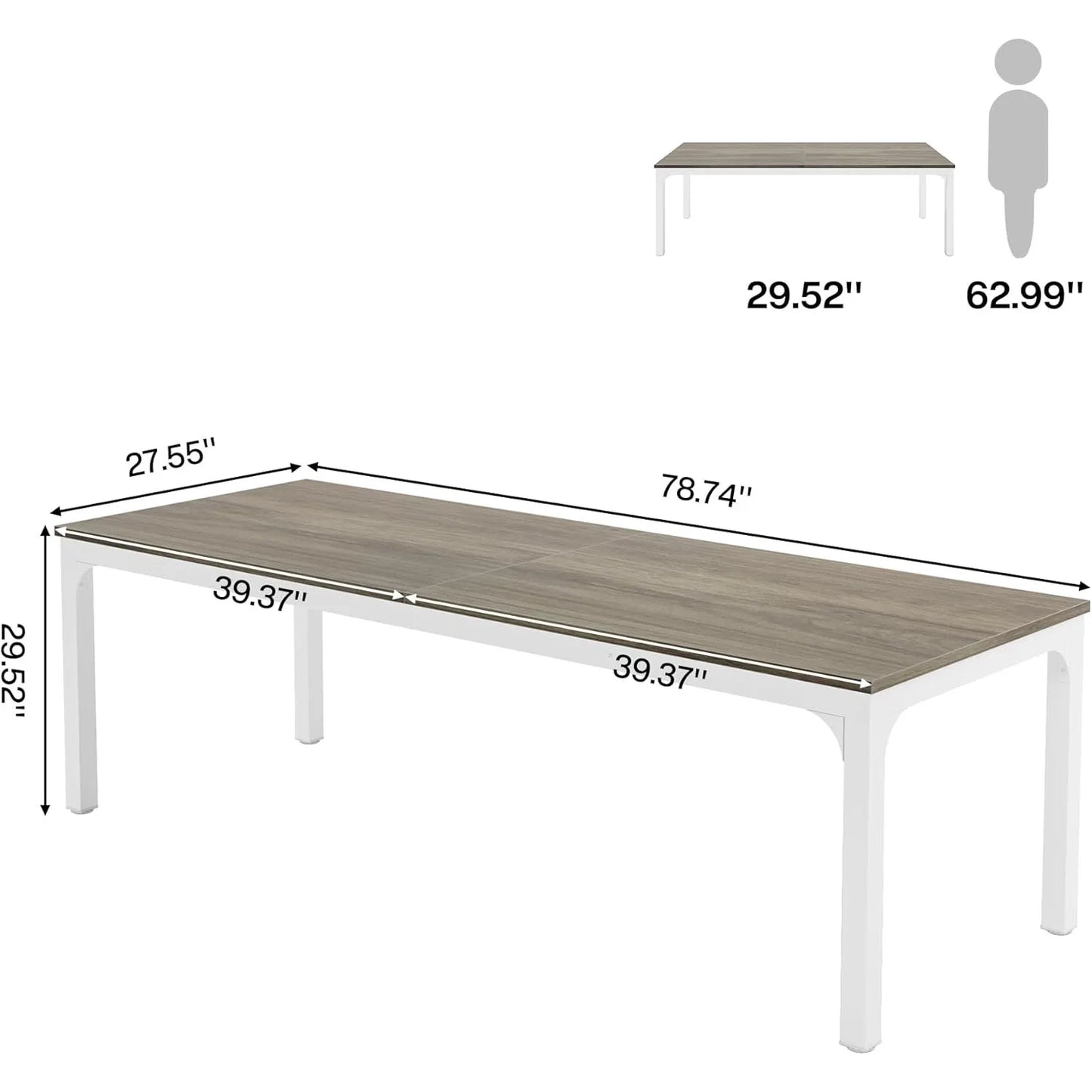 Extra Long Computer Desk – 78 Inch Double Person Desk | Home Office Workstation