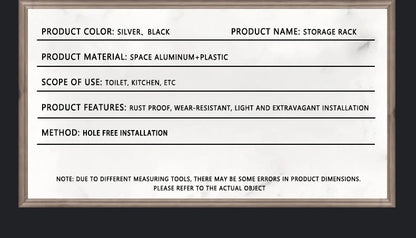 Aluminum Corner Shower Rack - Wall Mounted Bathroom Storage Organizer