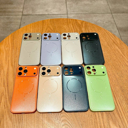 Luxury Matte Glass Lens Protection Case For iPhone 17 Air 16 15 14 13 Pro Max Plus For Magsafe Magnetic Shockproof Hard PC Cover