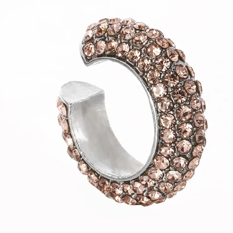 2025 New Fashion Pearl Ear Cuff Bohemia Stackable C Shaped CZ Rhinestone Small Earcuffs Clip Earrings for Women Wedding Jewelry