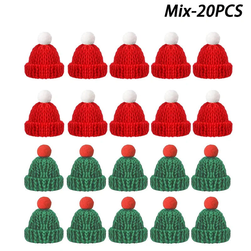 Mini Christmas Hat and Scarf Set - DIY Holiday Party Decoration