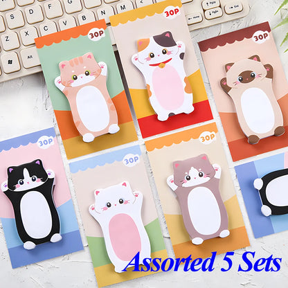 Aesthetic Cat Sticky Notes - Cute Kawaii Memo Pad for Daily Planning