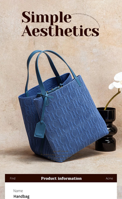 Large Capacity Tote Bag - Black Knitted Shopping Bag 27x20x28cm Durable Polyester