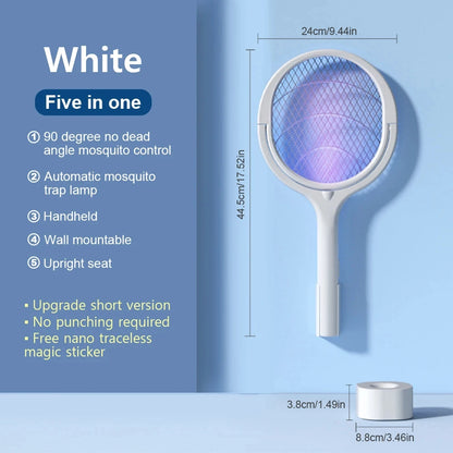 3500V 5 in1 Mosquito Killer Lamp Multicunctional Angle Adjustable Bug Zapper Electric USB Rechargeable Mosquito Fly Bat Swatter