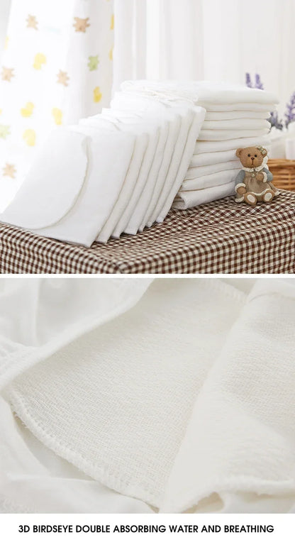2/5pcs/10pcs Baby Reusable Diapers Washable Ecological Nappies Inserts Cotton Cloth Diapers for Children Breathable Absorbent