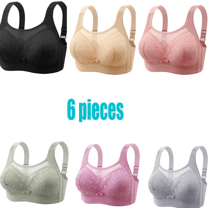 2PCS New High-end U-shaped Back With No Steel Ring Gathered And Adjusted Bra Thin Cup Breathable  Breasted Underwear Mom's Bra