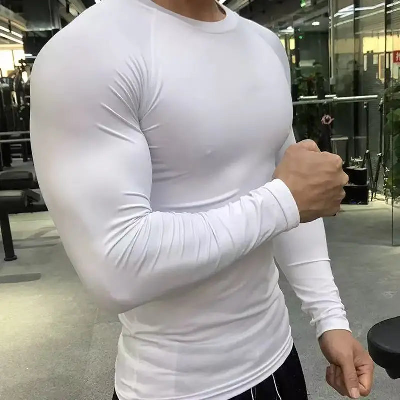 Men Sport T-Shirt – Quick Dry Compression Shirt Long Sleeve Running Top
