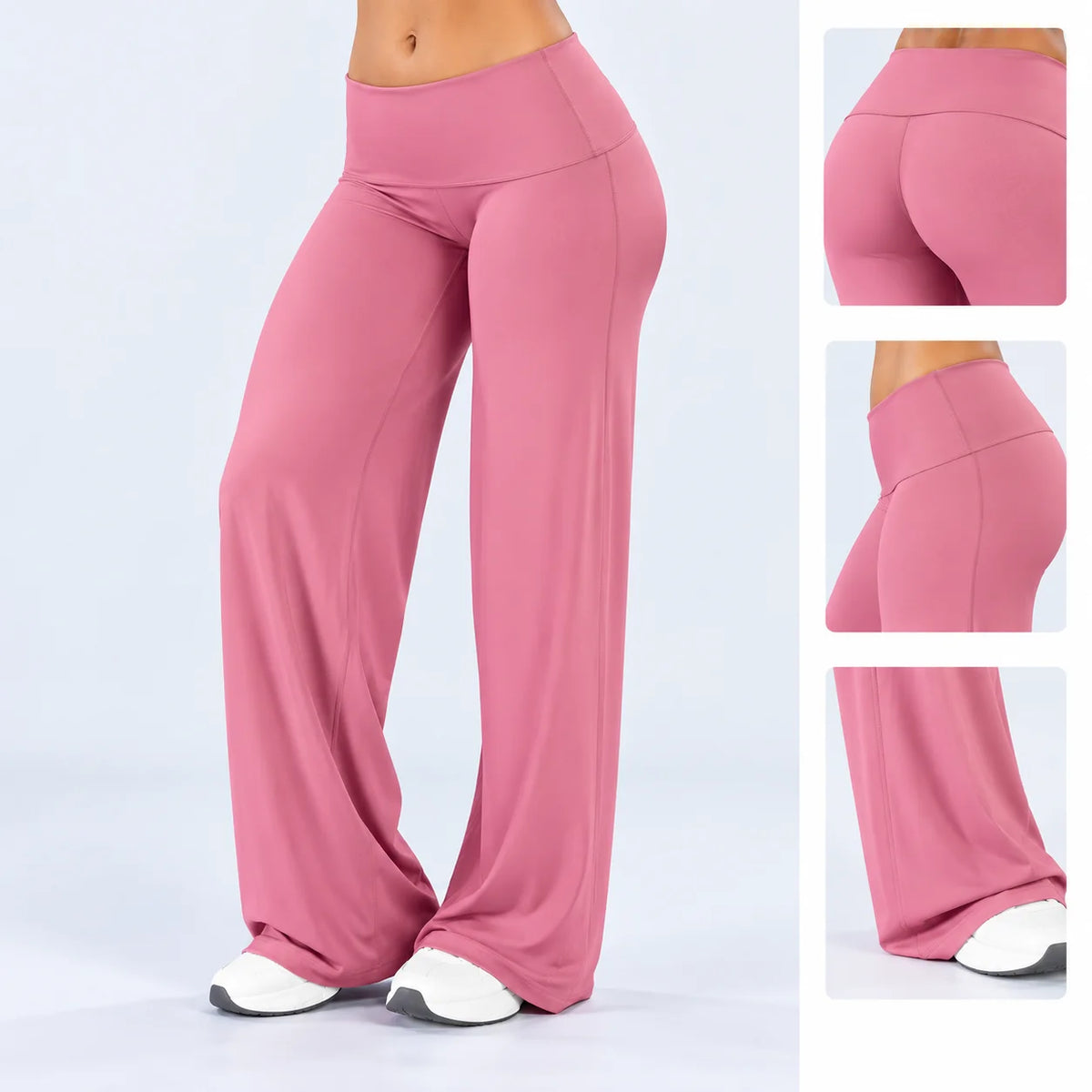 DFXEN LOGO Women’s Wide Leg Yoga Pants High Waist Butt Lift Stretchy Soft Flare Leggings Gym Workout Fitness Casual Sports