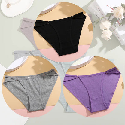 Women's Cotton Panties - 3PCS Breathable Cotton Briefs | Comfortable Striped Underwear