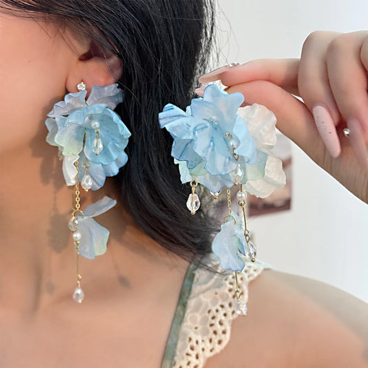 Blue Flower Earrings – Summer Seaside Vacation Studs