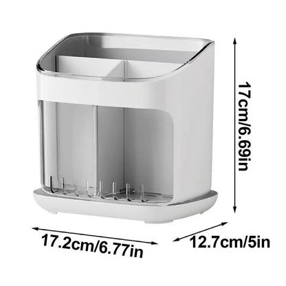 Utensil Holder - Multi Compartment Kitchen Storage | Cutlery Drainer & Tableware Organizer