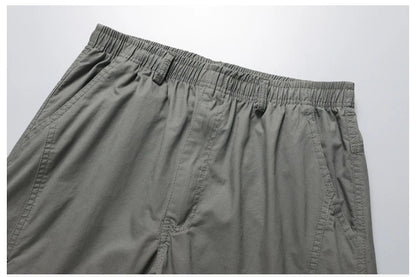 Big Size Men's Cargo Pants Casual Loose Straight Pants Cotton Long Trousers Zipper Pockets Mens Jogger Pants 5XL 6XL