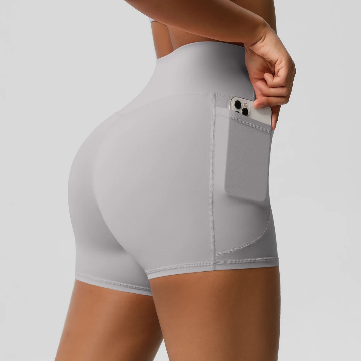 High Waist Workout Shorts – Women Gym Shorts with Pockets, Squat Proof & Quick Drying