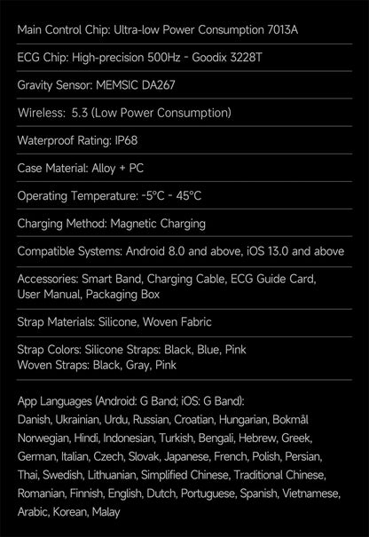 New ECG Health Smart Bracelet Men Women Heart Rate Blood Pressure Blood Lipids Uric Acid IP68 Waterproof Sport Band Smartwatches