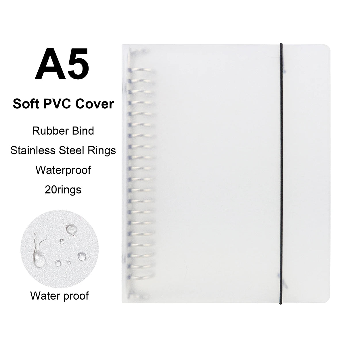 Loose Leaf Notebook - Waterproof Binder Cover With Metal Ring & Detachable Pages