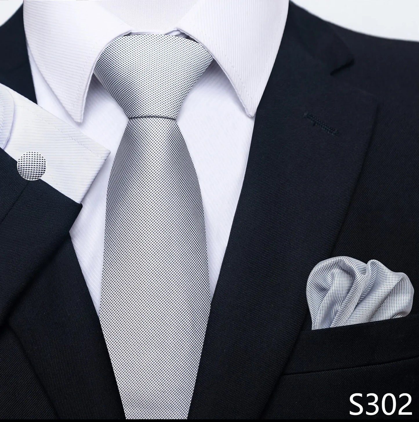 Mens Blue Gold Tie  Pocket Square Set - Wedding  Party Accessories