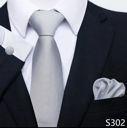 Mens Blue Gold Tie  Pocket Square Set - Wedding  Party Accessories