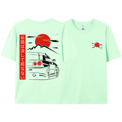 JDM Racing T Shirts – Japanese Streetwear Cotton Couple Tees | Oversized Casual Tops