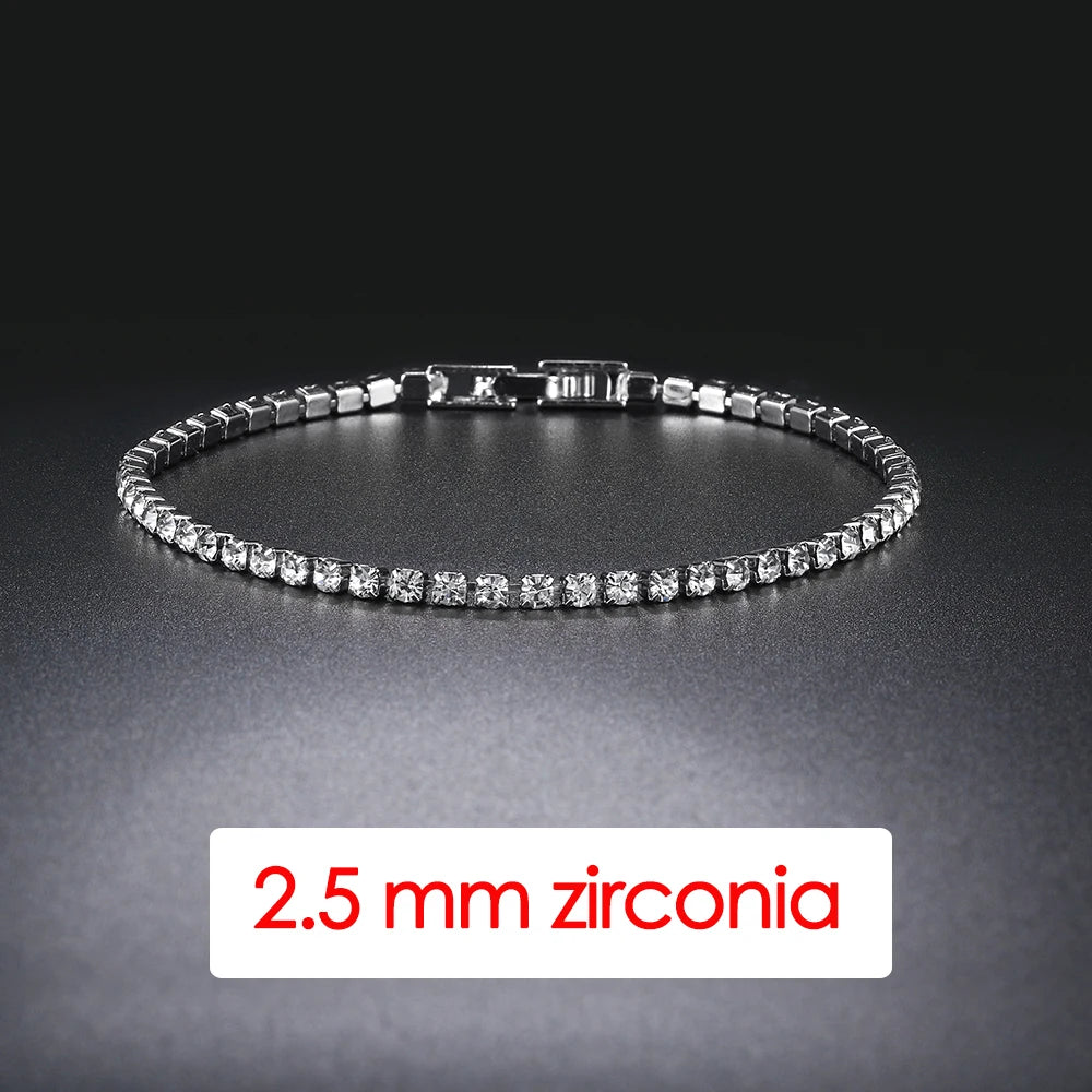 Luxury Crystal Tennis Bracelet Hip Hop Bracelet for Men Homme Trendy Punk Zirconia Couple  Chain on The Hand Streetwear Jewelry