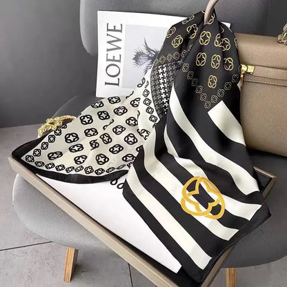 Luxury Silk Square Scarf - Womens Satin Neckerchief  Hair Wrap 2023