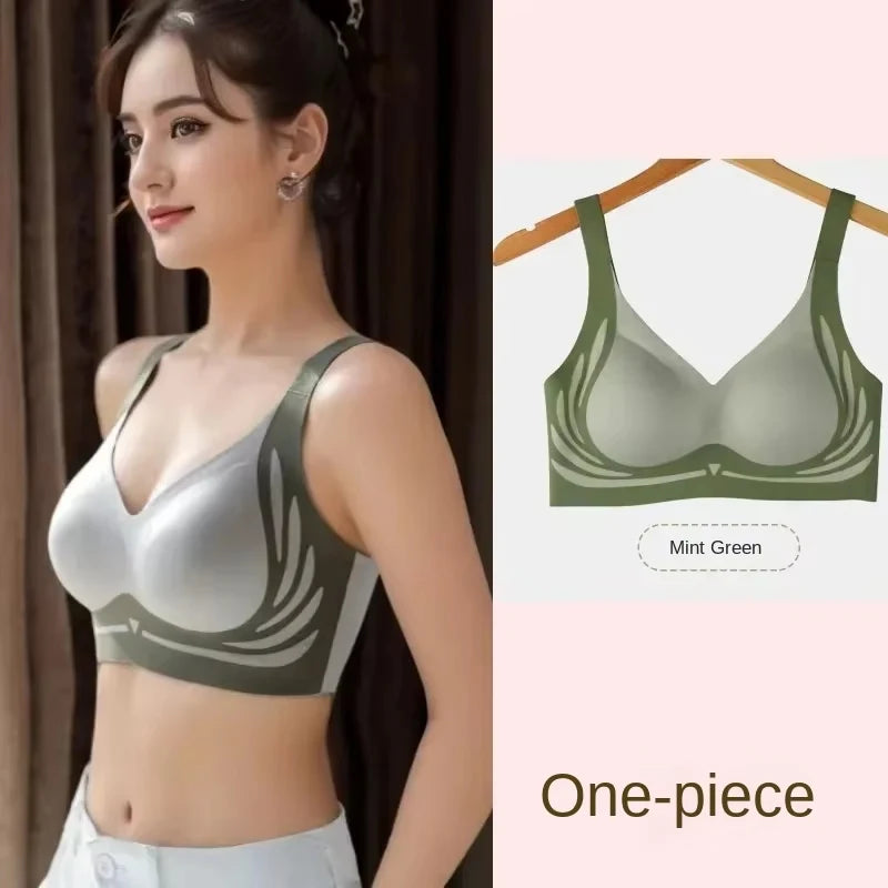 Wireless Push-Up Bra - Seamless Full Cup Plus Size Bralette With Soft Sleepwear Comfort