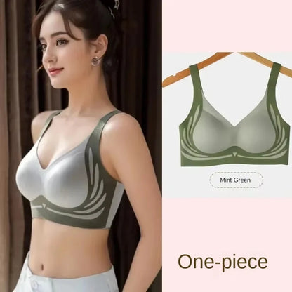 Wireless Push-Up Bra - Seamless Full Cup Plus Size Bralette With Soft Sleepwear Comfort