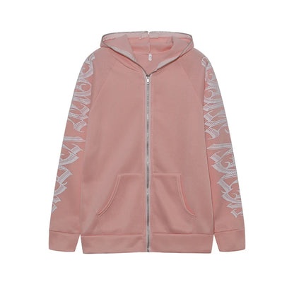 Fashion Women's Monochrome Monogrammed Kepeng Hoodie Long-Sleeved Sweater Autumn New Europe And the United States Style
