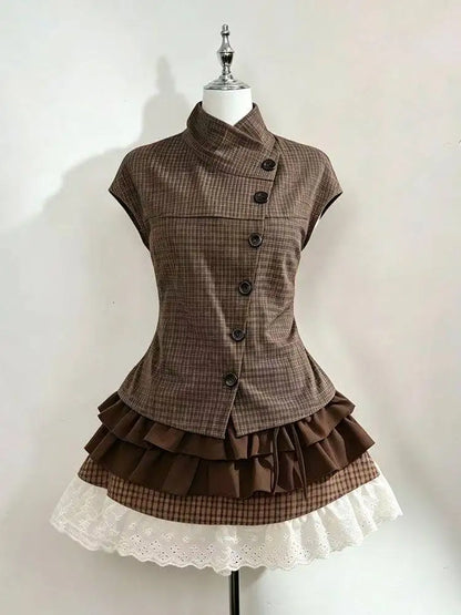 Gothic Retro Sweet Bud Mini Dress Women Harajuku Y2k Strap Dress Y2K Aesthetic Club Party Fashion Outfits