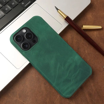 ZWW Crazy House Genuine Leather Cover Case For Iphone 15 Pro Max Case For Iphone 14pro 12 11 XR XS 13 8 Aesthetic Vintage Retro