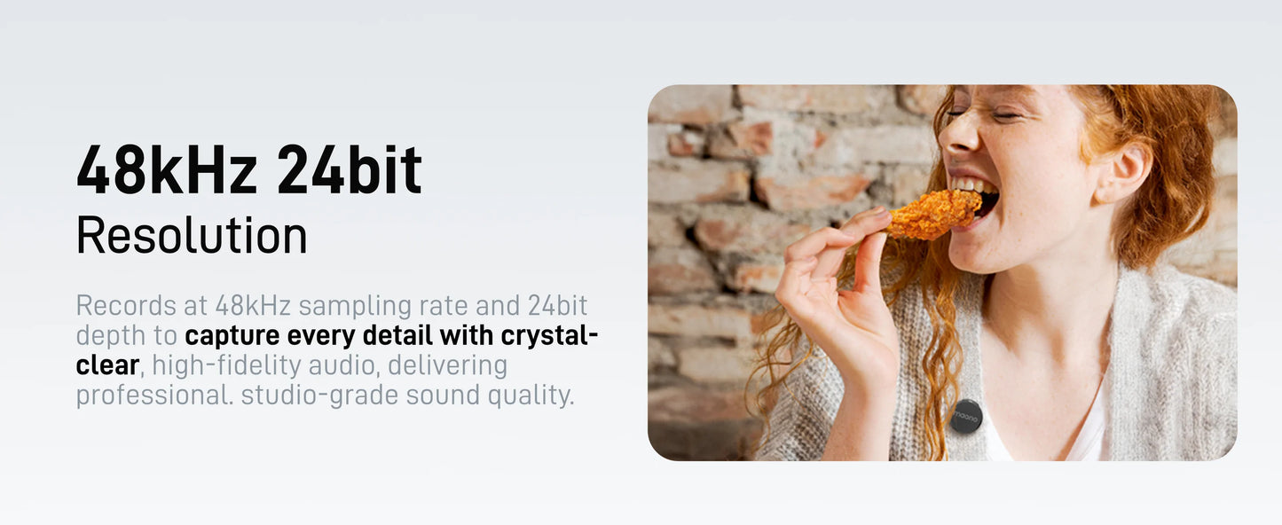 MAONO Wave T5 Wireless Lavalier Lapel Microphone Mini Noise Cancellation Mic for Video Recording Streaming Fit for Phones Camera
