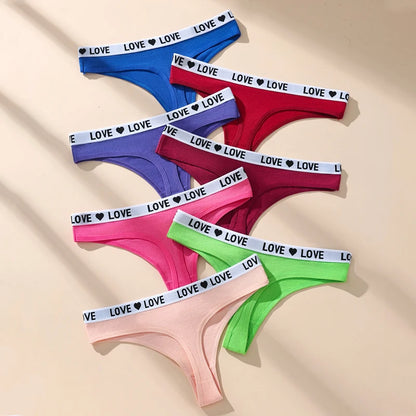 7Pcs Women Cotton Thongs Panties Striped Underwear Sexy Underpants Black Panty Soft G-Strings Plus Size Tanga Female Lingerie
