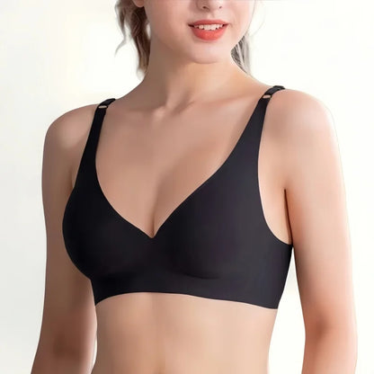 Push Up Seamless Bras - Wire Free Padded Bralette With Removable Padding, Adjustable Strap Bra