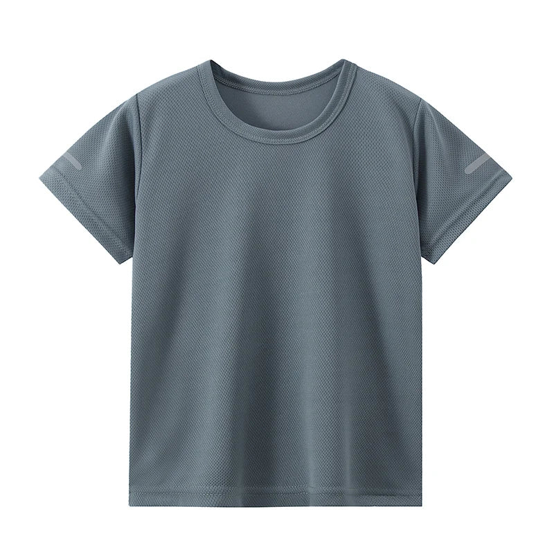 1/4piece Spring/Summer Youth Plus Size 13-16 Years Old Quick Drying Sports Short Sleeved T-shirt Versatile Top For Boys And Girl