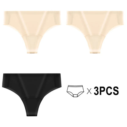 3PCS Seamless Camel Toe Prevention Panties - Invisible No Show Underwear for Yoga, Gym & Leggings (Women's Workout Underwear)