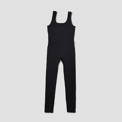 Women's Seamless Yoga Set | Ribbed One Piece Fitness Jumpsuit - High Waist Workout