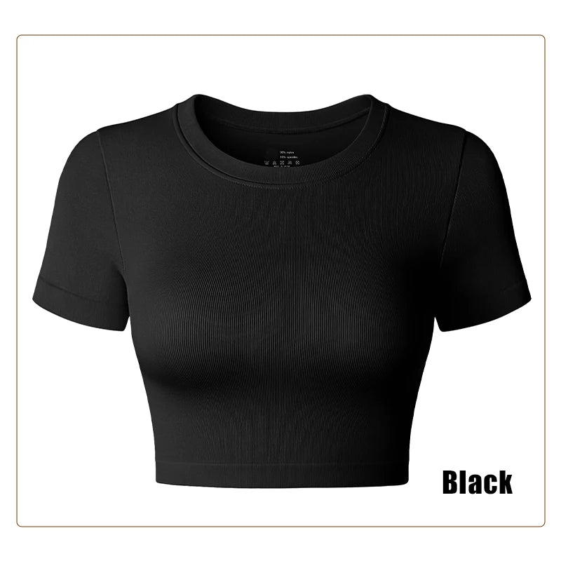 Women's Yoga Shirt - Breathable Seamless Knit Top | Quick Dry Fitness Wear