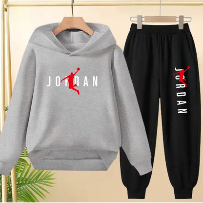 Children's Sportswear Set with Hoodie Sweatshirt And Long Pants Suitable for Kids Aged 3-13 Years Old for Engaging in Sports